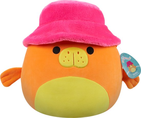 Foto: Squishmallows barkev neon orange sea cow w bucket hat 30cm plush