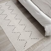 Katoenen vloerkleed met kwastjes, Boho geweven vloerkleed, wasbare retro loper voor woonkamer, slaapkamer, voordeur, keuken