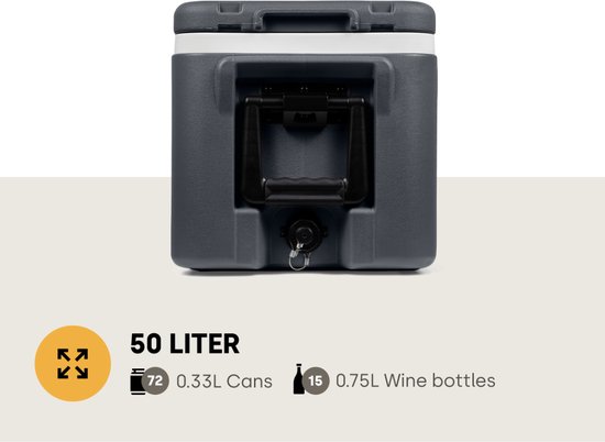 Steamy Pro 50 - Grote Koelbox - Extra goed geïsoleerd - 50 Liter - Grijs van Steamy — afbeelding 5
