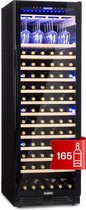 Klarstein Vinovilla Grande 165 Built-in Uno Onyx - Ruime wijnkoelkast - 433 Liter - 165 Flessen - Wijnklimaatkast - Zwart