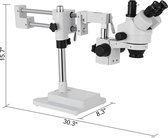 Trinoculair - Stereo - Digitale microscoop - 360° - 500X - Eén arm verstelbaar - Wit