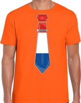 Bellatio Decorations Verkleed shirt voor heren - stropdas Nederland - oranje - supporter -themafeest S