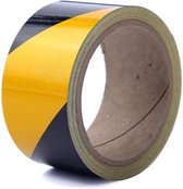 Perel Reflecterende tape 5 cm x 10 m, voor hoge zichtbaarheid, zwart/geel