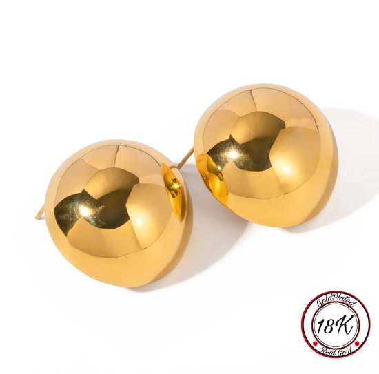 Borasi Chunky Round Earrings | Ronde Oorbellen | 18K Goldplated | Goud | Statement Oorbellen | Elegante Oorbellen | Dames Sieraden | Cadeau Voor Haar | Verjaardag Cadeau | Moederdag Cadeau | Luxe Geschenkzakje | Moederdag Cadeautje |