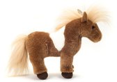 Hermann Teddy Knuffeldier Shetland Pony/paardje - pluche stof - premium kwaliteit knuffels - bruin - 25 cm
