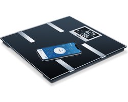 Beurer BF 700 Personenweegschaal - Lichaamsanalyse - Digitaal - Bluetooth® - HealthManager Pro app - BMI - AMR/BMR - Tot 180 kg - 8 Gebruikers + automatische herkenning - Verlicht LCD display - Incl. batterijen - 5 Jaar garantie