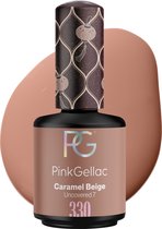 Pink Gellac 330 Caramel Beige Gellak Nagellak 15ml - Glanzend Beige Gel Lak - Gelnagels Producten - Gel Nails