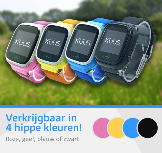 KUUS. W1 - Mini GPS horloge kind, smartwatch voor kinderen met GPS tracker - Walkie Talkie functie - Roze – Combideal met Glazen Screenprotector en Simkaart - KUUS.