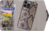 Coque iPhone 13 Pro Clutch Case - Mobilize - Imprimé serpent Beige - Similicuir