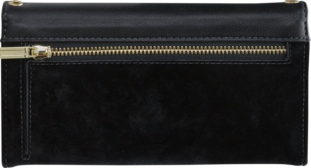 Mobilize Telefoonhoesje geschikt voor Apple iPhone 12 Pro Hoesje | Mobilize Gelly Velvet Uitneembare 2in1 Clutch | Pasjeshouder voor 3 Pasjes | Telefoonhoesje voor Pinpas / OV Kaart / Rijbewijs - Deep Black | Zwart