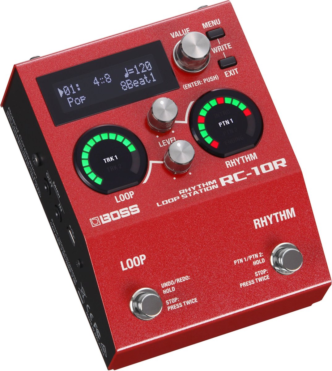 Boss RC-10R - Loop Station, 6u opnametijd - Rood