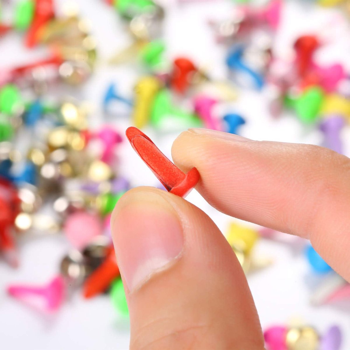 TopHomer Splitpennen, 100 stuks veelkleurige pastel metalen splitpin knutselspelden brad papieren bevestigingsmiddelen splitpin mini brads ronde brads voor doe-het-zelf ambachten projecten