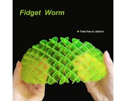 Cliste Nieuw Fidget Worm Speelgoed - 4x - Gloed in het donker - Vormveranderend Worm Speelgoed voor Kinderen - Groen Popping Worm Rekbaar Speelgoed - Squishy Ball Knijpspeeltje - Antistress Speelgoed voor volwassenen/tieners/kinderen