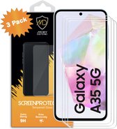3-Pack Samsung Galaxy A35 Screenprotectors - MobyDefend Case-Friendly Screensavers - Gehard Glas - Glasplaatjes Geschikt Voor Samsung Galaxy A35