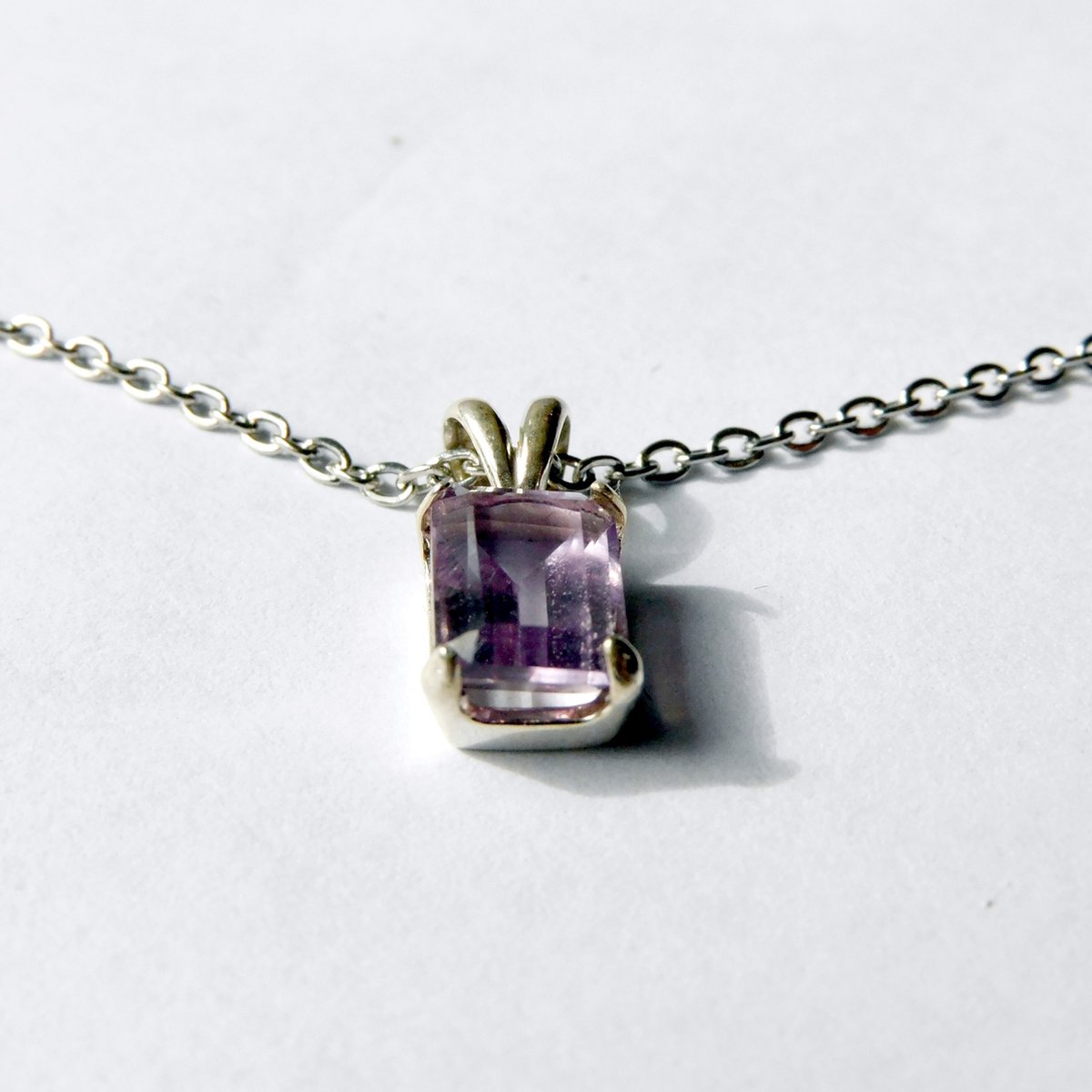 Hetty'S - Sierlijke hanger - van echt zilver - kleine Amethist - met zilver collier