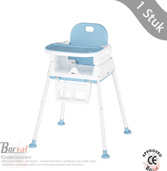 Borvat® Multifunctionele Kinderstoel 3-in-1 - Veilig en Praktisch - Voor Baby's van 6m+ - Kleur: Lichtblauw