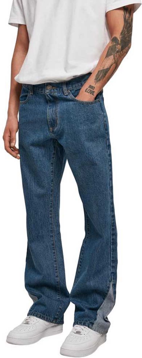 Urban Classics Organic Triangle Broek rechte pijpen Taille 38 inch Blauw