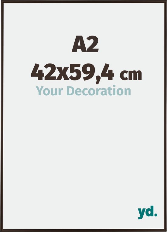 A2 fotolijst van 42x59,4 cm in antraciet kunststof met 'Your Decoration' logo.