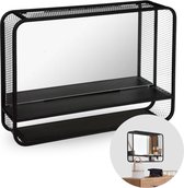 Atmosphera Créateur d'intérieur - Metalen plank - Spiegel - Zwart - Modern - Wandspiegel