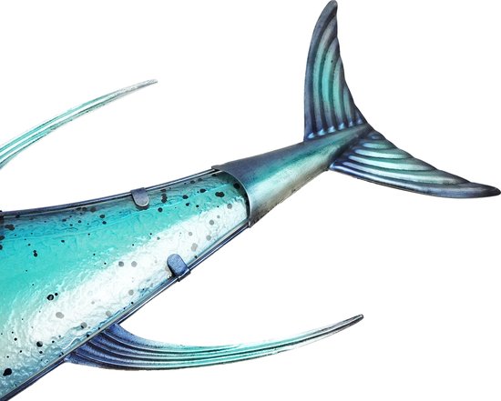 Eurocatch Tonijn - Muurdecoratie 80cm - 3-D Metaal en Glas - Kunst - Mancave Decoratie - Wanddecoratie - Cadeau Idee - Vaderdag Cadeau van Eurocatch — afbeelding 3