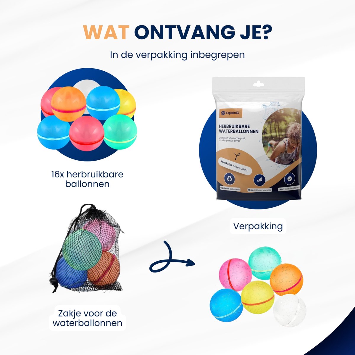 CaptainXL Waterballonnen - Herbruikbare Waterballonnen - Zelfsluitend Waterballonnen - Waterspeelgoed - Waterspeelgoed voor Buiten - Speelgoed - Duurzaam - 16 Stuks — afbeelding 6