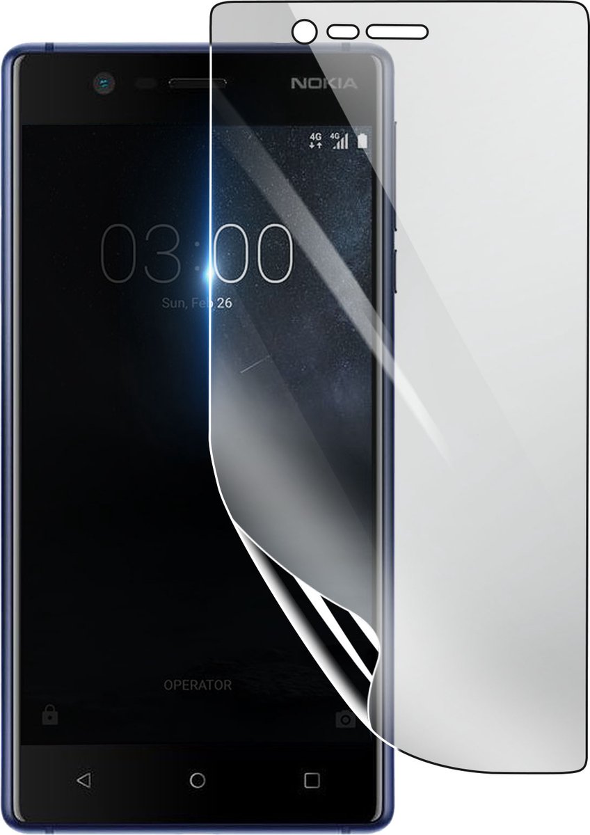 3mk, Geschikt voor Nokia 3, Schokbestendige Hydrogel Screenprotector, Transparant