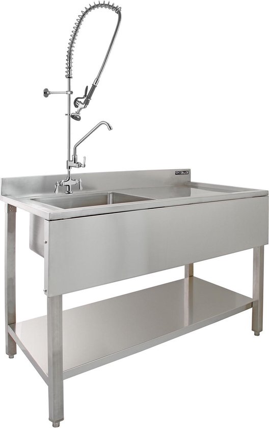Commercial Sink & Pre-Rinse Tap - Right Hand Drainer |