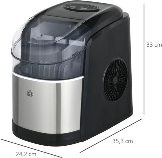 LBB IJsblokjesmachine - IJsmachine - Crushed Ice - IJsblokmaker met IJsschep - 9 Blokjes in 8 min. - Draagbaar met Handvat - RVS van Merkloos — afbeelding 4