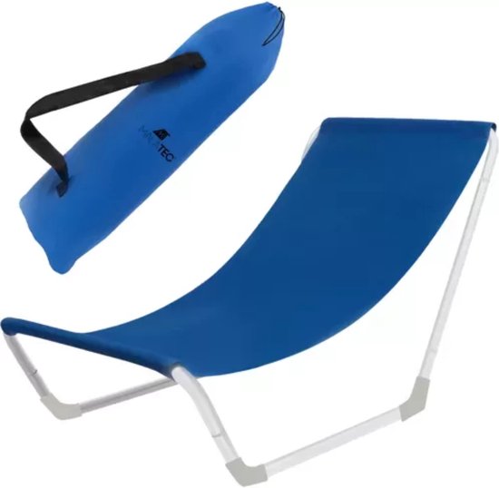 Malatec Strandstoel - opvouwbaar - lichtgewicht - draagbaar - blauw - 95 x 60 x 45 cm