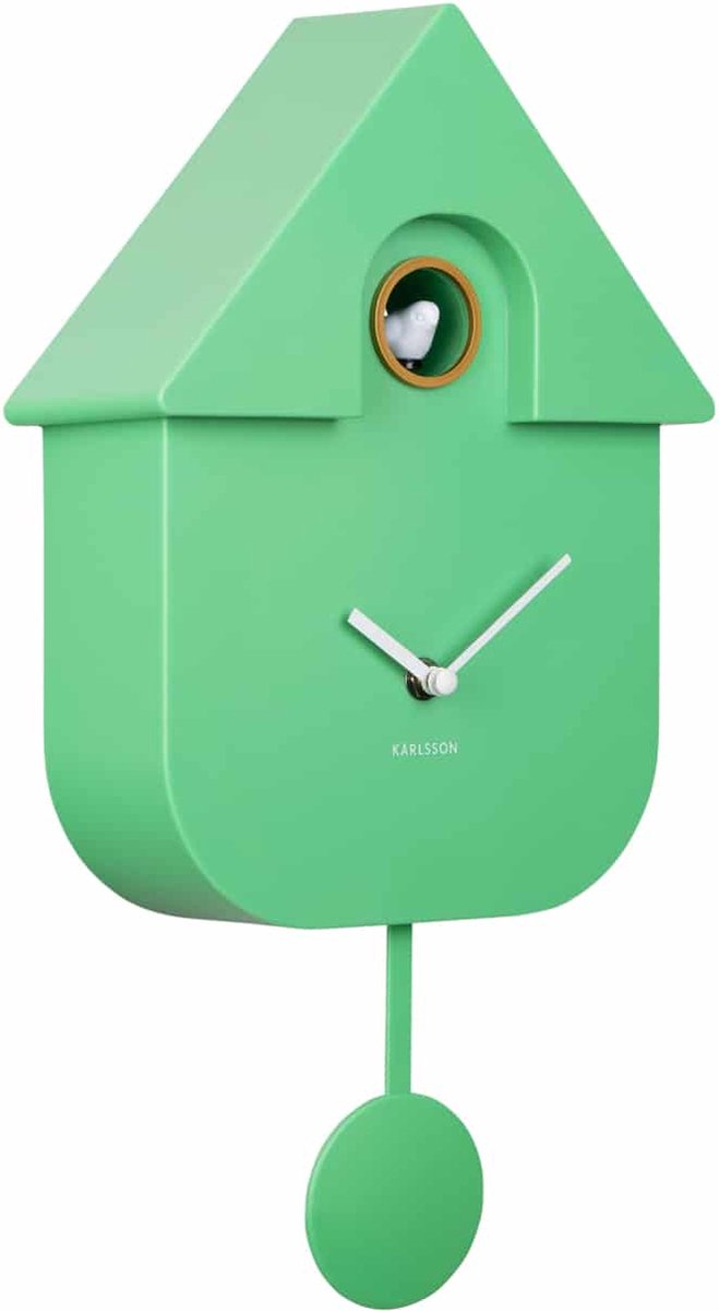 Moderne koekoeksklok, Bird Song Chime geïnspireerd ontwerp wandklok voor woonkamer kinderen slaapkamer keuken Office Home decor decoratie,-Green