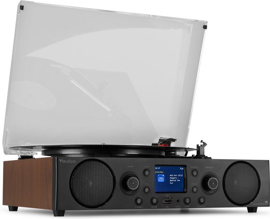 Platenspeler met DAB radio - Audizio Tulsa - Bluetooth 5.0 - DAB+ / FM