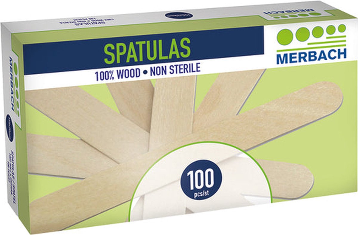 Goedkoopste Merbach houten Tong/Harsspatels- 500 x 100 stuks voordeelverpakking