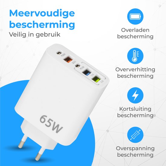 Nuvance - Adaptateur USB - 5 Portes - Prise USB - Chargeur USB - Convient à tout câble USB