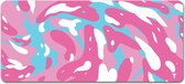Tommiboi muismat - Swirl muismat roze - xxl muismat - 90x40 cm – Anti-slip – Grote Muismat