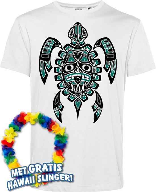 T-shirt Nesian Trible Turtle | Toppers in Concert 2024 | Club Tropicana | Hawaii Shirt | Ibiza Kleding | Wit | maat 4XL