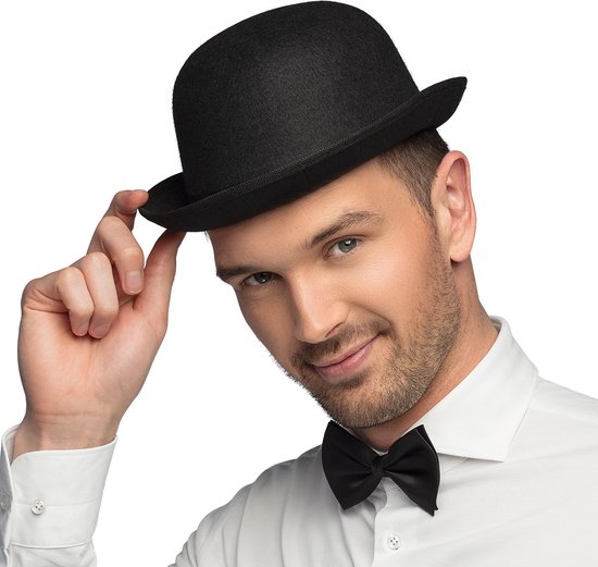 Boland - Hoed Derby Zwart - 59 - Volwassenen - Unisex - 20's - Roaring Twenties