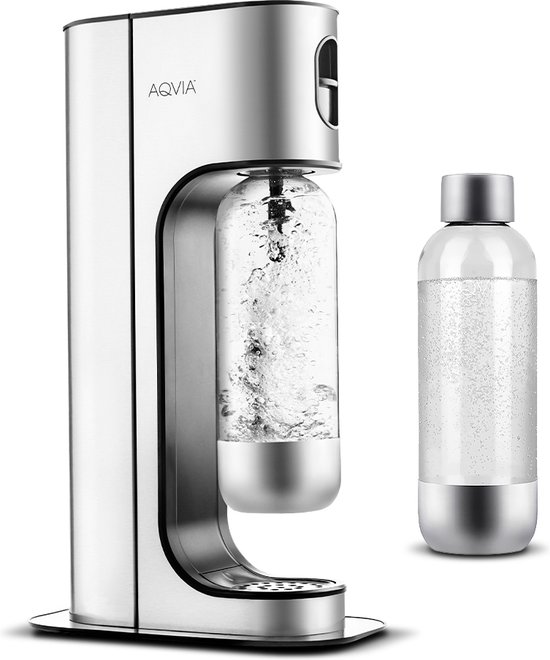 Aqvia Exclusive Bruiswater Maker met extra fles, staal