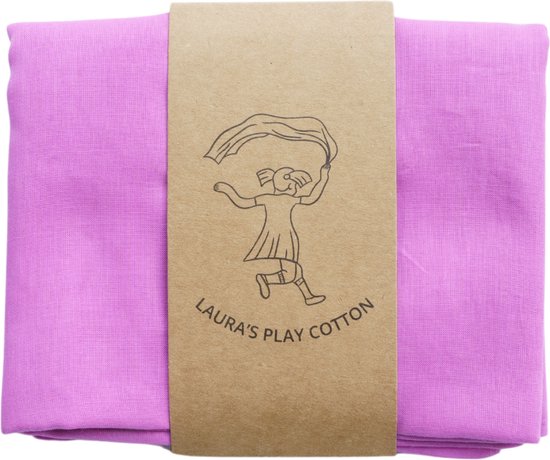 Laura’s Play Cotton - Speeldoek - Donker Roze - 90 x 90 cm - Jongleersjaaltje - Jongleerdoekje - Speelzijde - Organisch Katoen