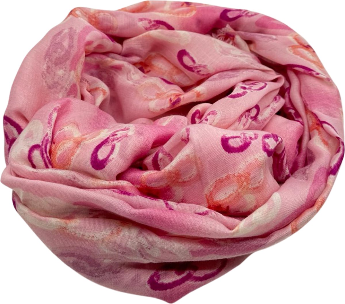 Lente en Zomer Sjaal - Scarf - Dames sjaal - Speciale editie in roze met schattige figuurtjes
