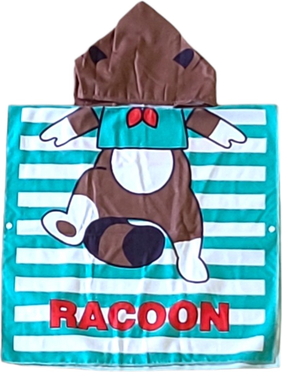 Kids Strand Poncho Raccoon
