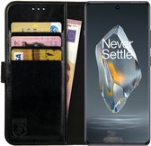Rosso Element Hoesje Geschikt voor OnePlus 12R | Wallet Book Case | Portemonnee | 3 Pasjes | Magneetsluiting | Stand Functie | Zwart