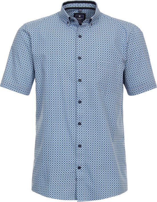 Redmond - chemise - homme - Regular Fit - manches courtes - imprimé bleu - taille L