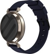 Strap-it Luxe siliconen smartwatch bandje 14mm - Donkerblauw flexibel horlogebandje geschikt voor de Garmin Lily 2 (niet de eerste versie)