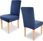 Charles Stretch-stoelhoes, ronde en hoekige rugleuningen, bi-elastische pasvorm met zegel van Öko-Tex-standaard 100: ‘getest en betrouwbaar’ (blauw)