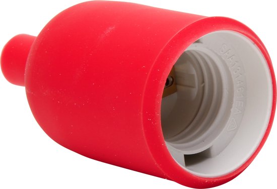 Kopp lamphouder E27 met trekontlasting rood (210512045)