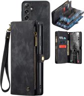 CaseMe - Telefoonhoesje geschikt voor Samsung Galaxy S24 Plus - 2 in 1 Book Case en Back Cover - Zwart