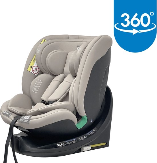 Ding Mae Autostoel - Beige - 360° Draaibare Isofix Autostoel - i-Size - Vanaf 40 tot 150cm - 0 tot 12 jaar van DING. — afbeelding 2