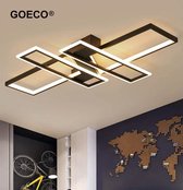 AM Products - Goeco - Plafonnier grand - LED - noir - dimmable avec télécommande - 120 cm