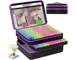 5D Diamond painting opbergdoos - 420 stuks - Opbergtas - Doe-het-zelf knutselset koffer - Diamond painting doos - Complete set met accessoires - DIY voor volwassenen - Zwart/paars