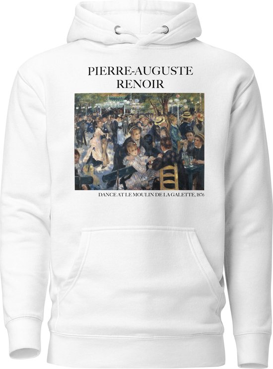 Pierre-Auguste Renoir 'Dans in Le Moulin de la Galette' ("Dance at Le Moulin de la Galette") Beroemd Schilderij Hoodie | Unisex Premium Kunst Hoodie | Wit | M